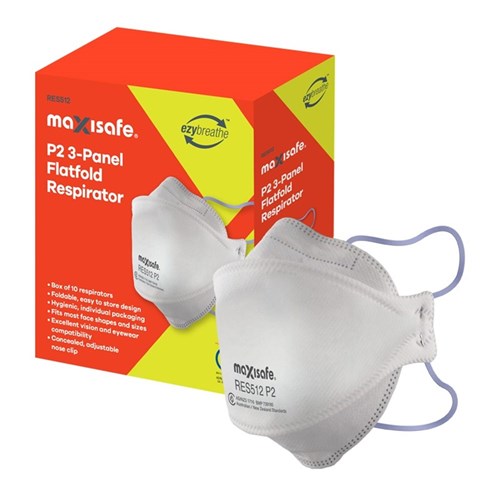 MAXISAFE 3-PANEL FLAT FOLD RESPIRATOR, BOX OF 20