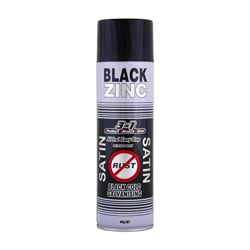 SATIN BLACK ZINC AEROSOL 400G 3 IN 1