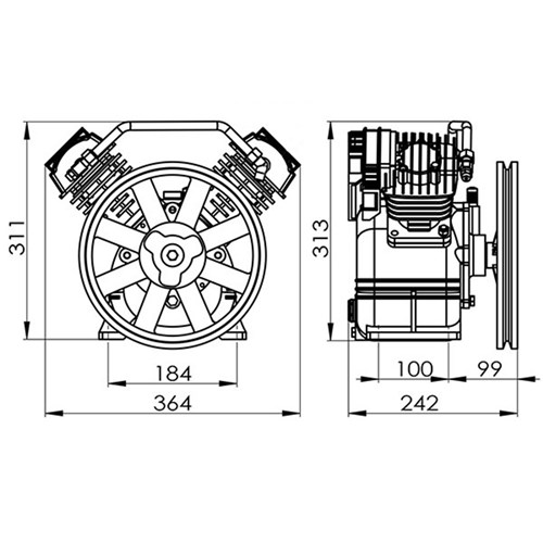 COMPRESSOR PUMP 2.2HP V-TWIN CAST IRON