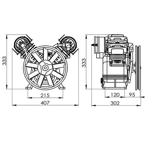 COMPRESSOR PUMP 2.5HP V-TWIN CAST IRON