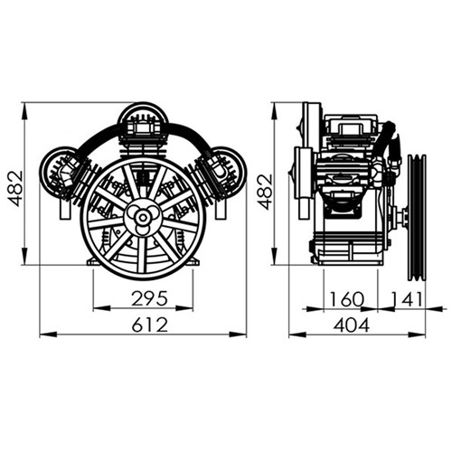 COMPRESSOR PUMP 7.5HP CAST IRON 3 PHASE